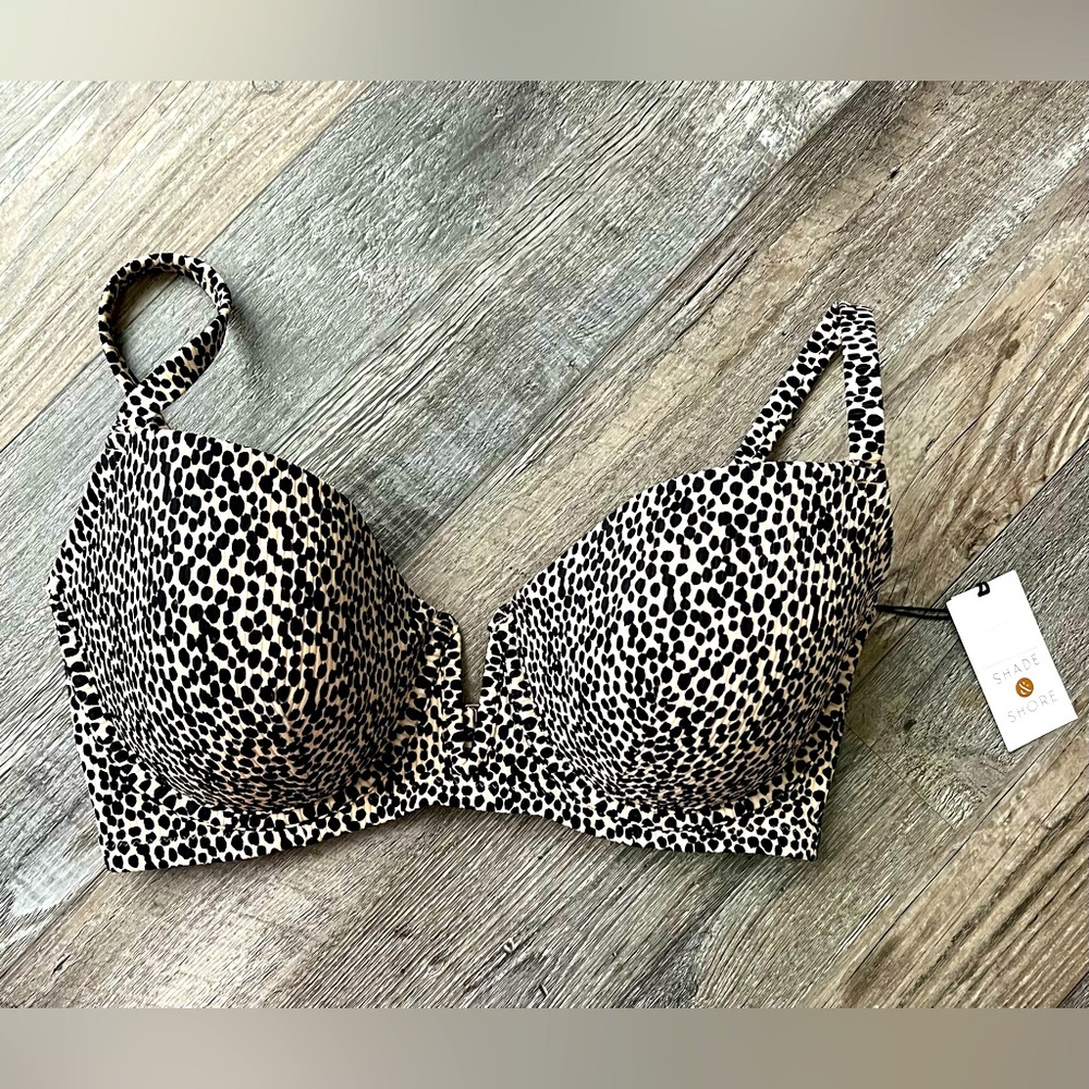Shade & Shore Black and White Bikini Top